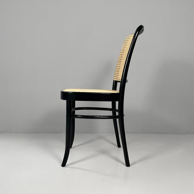 Italian Modern Chair in Straw and Black Wood, 1980s For Sale - Image 6 of 11