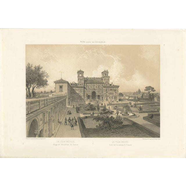 Villa Medici Rome, 1869, Paper For Sale