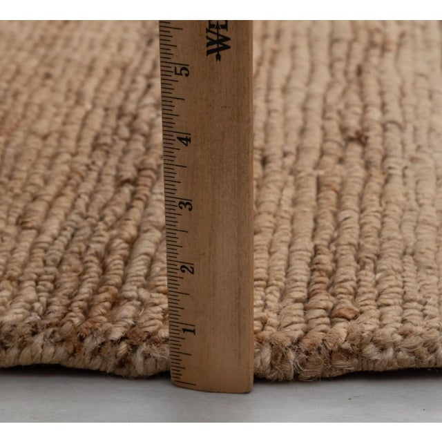 Camel High Quality Hand Knotted Tan Camel Jute Loop Pattern Solid Rug 8x10Ft. For Sale - Image 8 of 12