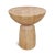 Modern round solid salvaged pine wood side table with natural finish. Hourglass design with light warm tones. Each unique...