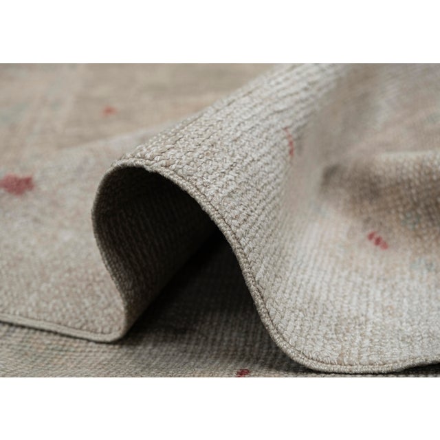 Beige Turkish Oushak Rug Beige With Soft Rust Handwoven Wool Rug 2'8" X 12'6" For Sale - Image 8 of 9