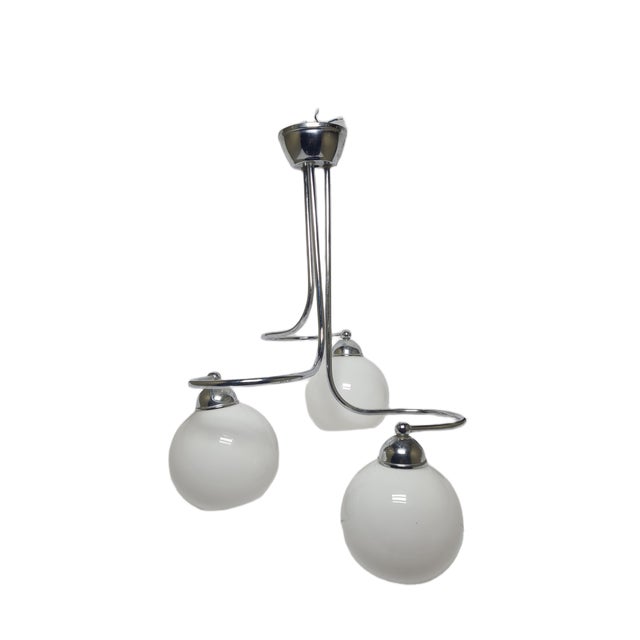 Art Deco Style Chandelier, Poland, 1970s, in Very Good conditions. Designed 1970 to 1979 European Plug (up to 250V).The...