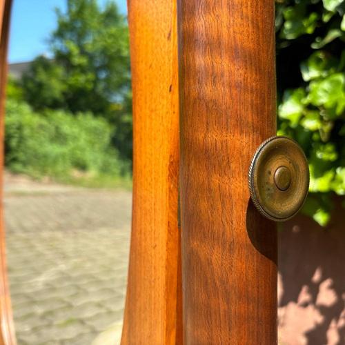 Glass Empire Walnut Standing Mirror For Sale - Image 7 of 12