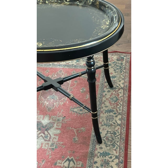Black Lacquered Tray Table For Sale - Image 10 of 12