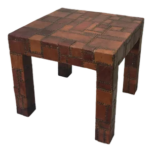 Saddle Leather Patchwork Occasional Table