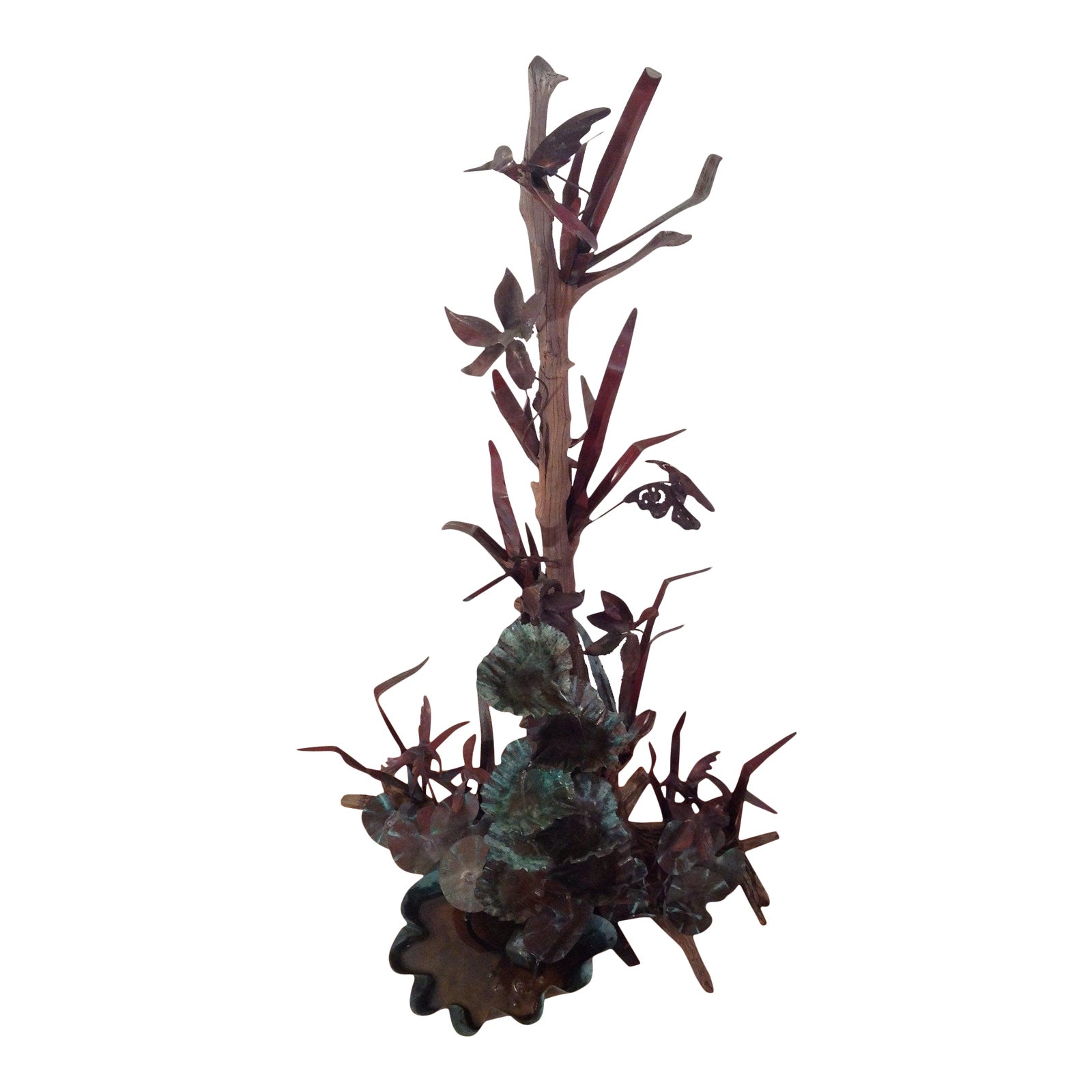 Large Mid Century Modern Copper Driftwood 7 Tier Cascading