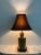 Wood Vintage Chinoiserie Brass Tea Canister Table Lamp and Lampshade For Sale - Image 7 of 13