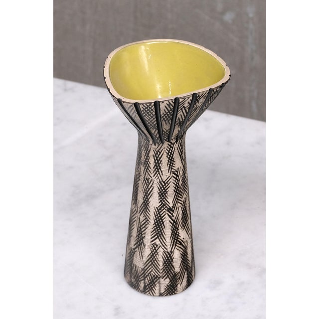Calypso Relief Earthenware Vase by Mari Simmulson for Upsala Ekeby, Sweden, 1950s For Sale - Image 4 of 10