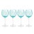 Pescara White Dot Wine Glasses - Aqua Blue, Set of 4 For Sale - Image 4 of 4