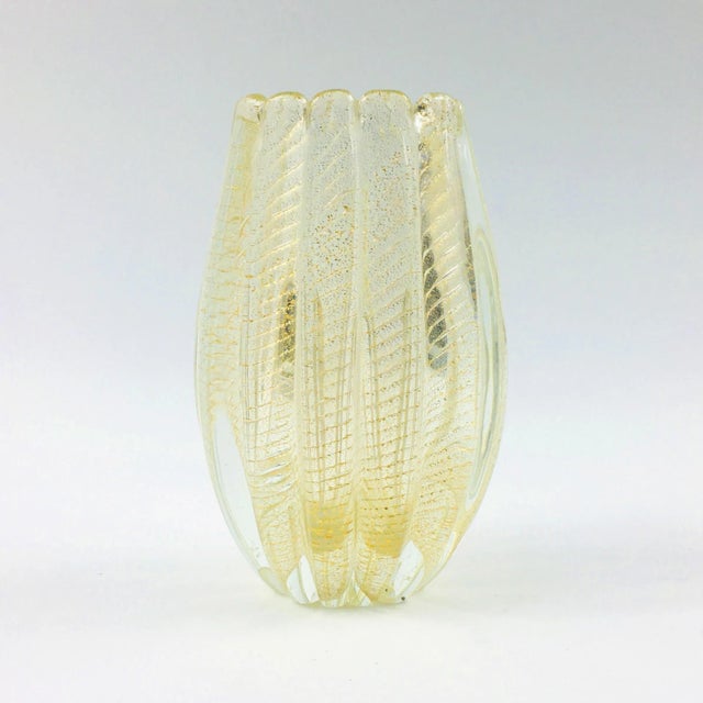 1950s Barovier & Toso Cordonato d'Oro Glass Vase Murano, Italy, 1950s For Sale - Image 5 of 9