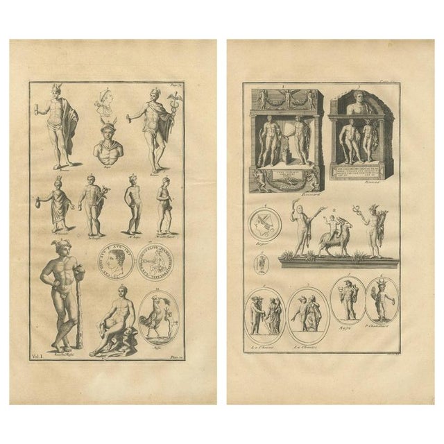Bernard de Montfaucon, Roman Sculptures, 1721, Copper Engravings on Laid Paper, Set of 2 For Sale - Image 9 of 9