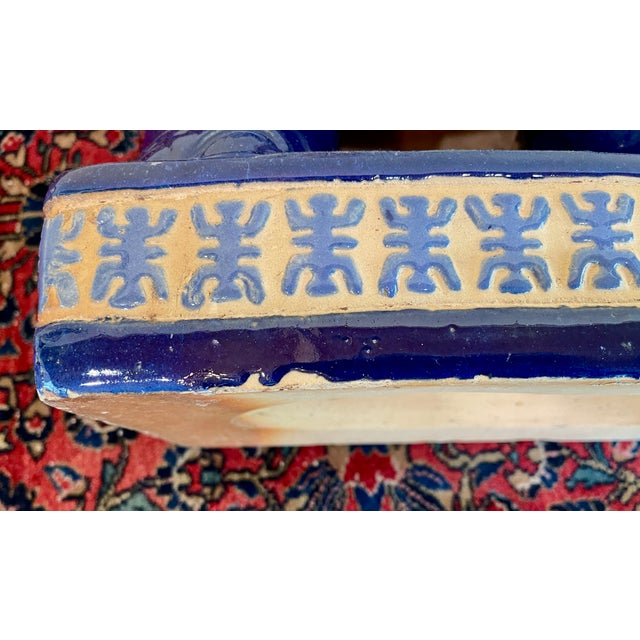 Vintage Ceramic Elephant Garden Stool/ Table/ Plant Stand For Sale - Image 12 of 12