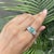 Art Deco Square Cut Emerald Linear Stripe & 1.34 Ct Diamond Pavé Dome Unisex Ring Size 8 For Sale - Image 6 of 13