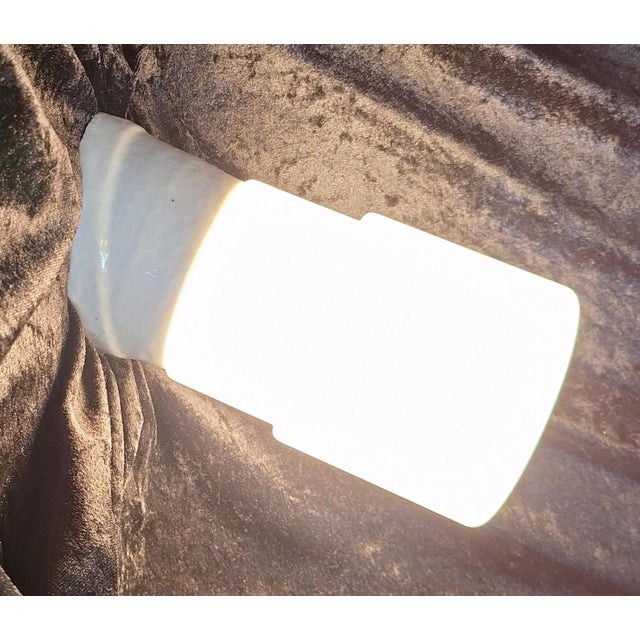 Art Deco Wall Lamp with Opaque White Stepped Glass Shade in a Porcelain Mount, 1930s For Sale - Image 9 of 9