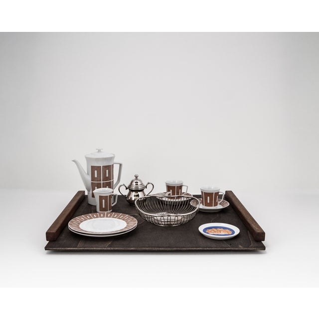 Mid-Century Modern Tête-À-Tête for Two on Wooden Tray by Victoria La Couronne for Fürstenberg, 1960s, Set of 14 For Sale - Image 15 of 15