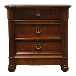 Stanley Furniture British Imperial Traditional Style Cherry 28" Three Drawer Nightstand 33913-80-44795
