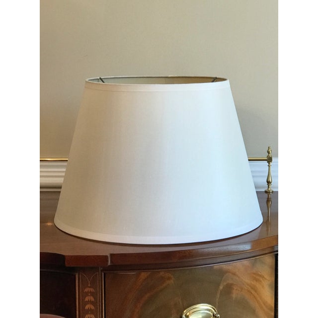 Restoration Hardware Restoration Hardware Off White English Barrel Linen Shade For Sale - Image 4 of 4