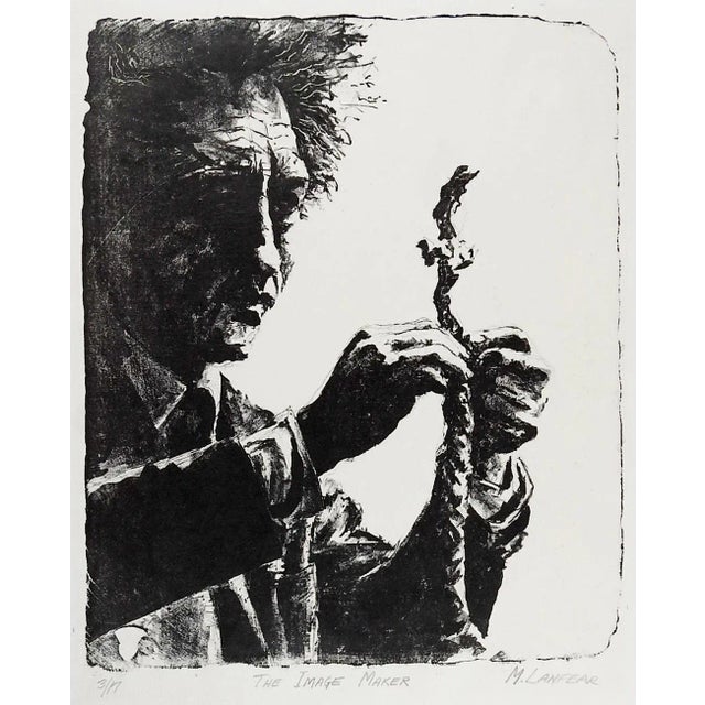 Vintage Lithograph Portrait Image Maker by Marilyn Lanfear For Sale - Image 4 of 4