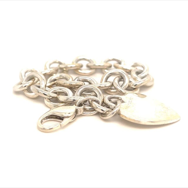 1990s 1990s Tiffany & Co Estate Heart Bracelet 7.5" Sterling Silver For Sale - Image 5 of 15