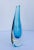 Glass Vintage C.1970's Italian Hand-Blown Sinuous Murano by Alessandro Mandruzzato - Cerulean Blue & Clear Undulating Vase For Sale - Image 7 of 11
