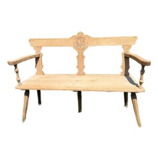 Mid 20th Century Swiss Alpine Bench For Sale