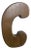 Large Portuguese Wood Block Signage Letter C, 1960s For Sale