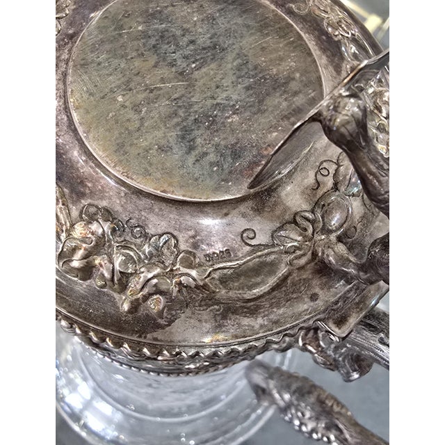 Vintage Cut Crystal and 925/1000 Sterling Silver Wine Decanter by Topázio, 1930s For Sale - Image 8 of 16