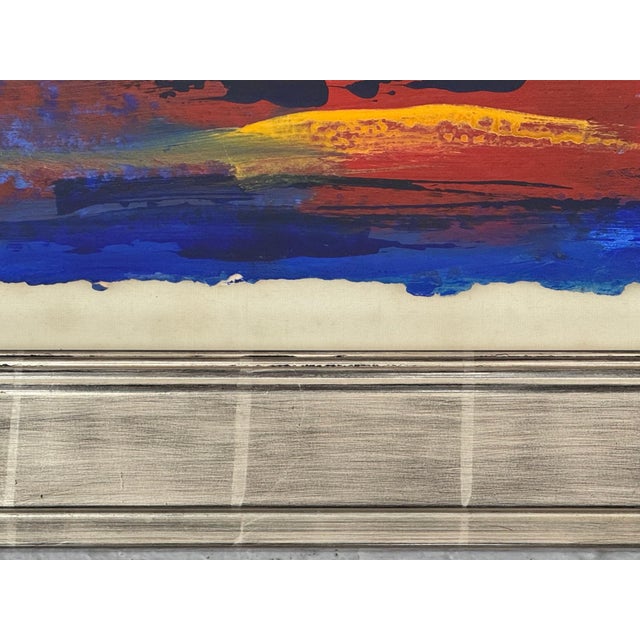 California Sunset - Blue, Red & Yellow Modern Abstract Landscape Seascape Art 1997 For Sale - Image 14 of 16