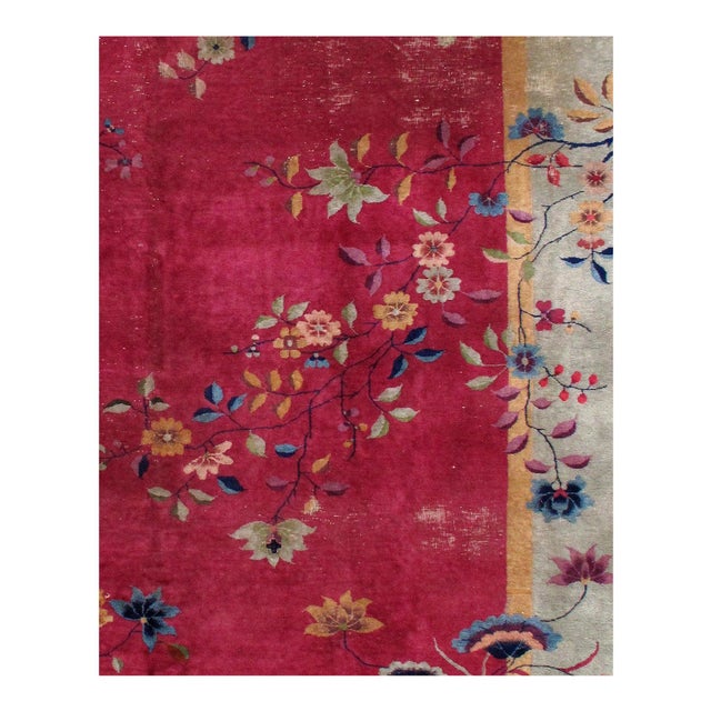 These handmade Chinese rugs representing a newer and fresher period of antique production that began in China immediately...