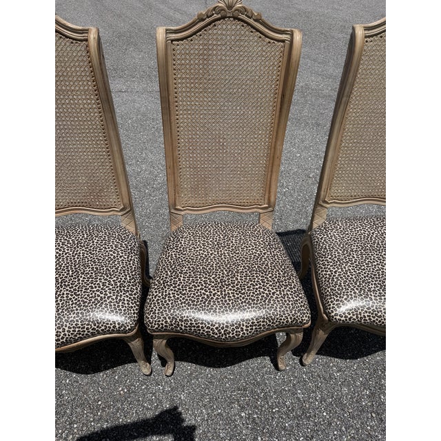 French Country Mid 20th Century Louis XV Style Dining Chairs Featuring Cane Backs Set of 4 For Sale - Image 3 of 9