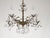 Antique 5 Light 5 Arm Overflowing Opulent Brass Cut Lead Crystal Chandelier For Sale In South Bend - Image 6 of 12