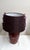Vintage Table Lamp with Brown Patterned Ceramic Foot and Black-Brown Fabric Shade with Colored Flower Trim, 1980s, in Very...