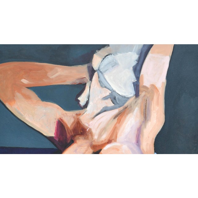 Abstract Expressionist Female Nude with Arms Raised Unique expressionist nude figure by Michael Eggleston (American, 20th...