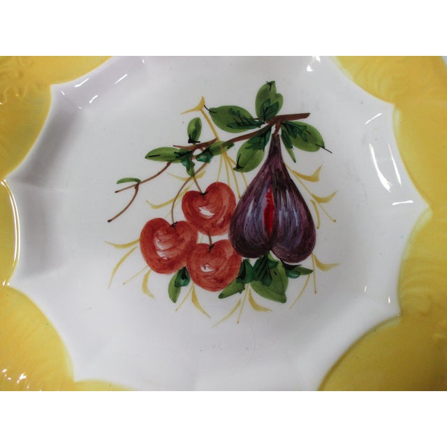 1970s 1970s Italian Hand-Painted Fruit Plates- Set of 8 For Sale - Image 5 of 11