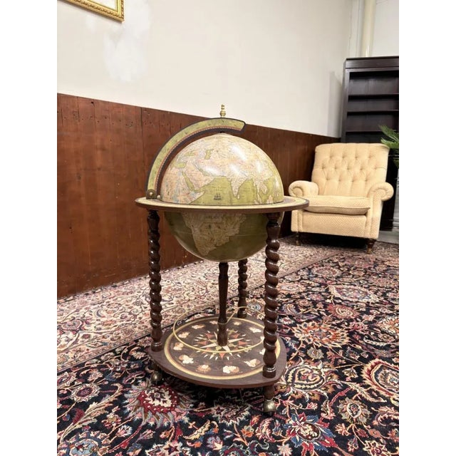 Italian Floor Globe Bar from Zoffoli, in Flawless conditions. Designed before 1890 This piece has an attribution mark, I...