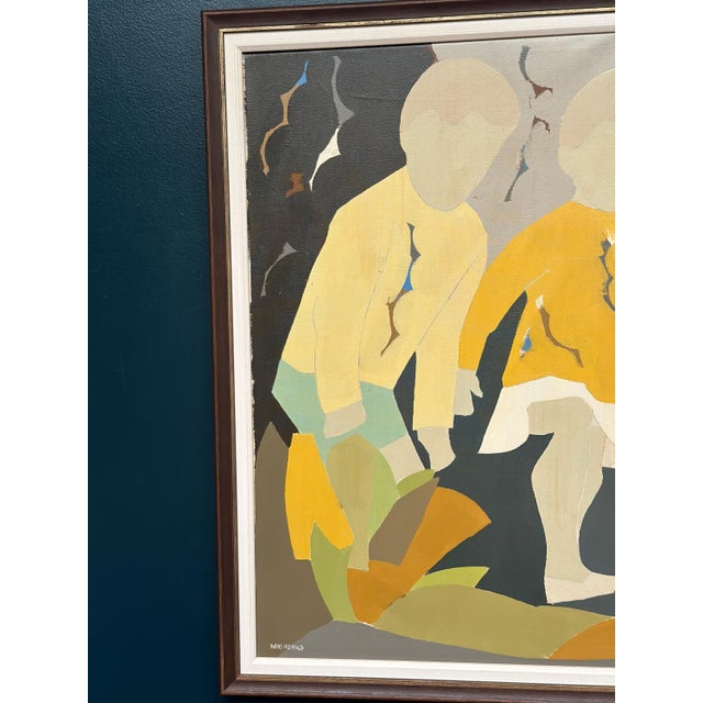 Mid-Century Modern Hans Osswal, Children, 1960s, Oil on Canvas, Framed For Sale - Image 3 of 18