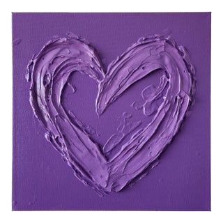 Purple Abstract Heart Painting For Sale