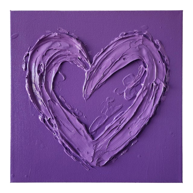 Purple Abstract Heart Painting For Sale