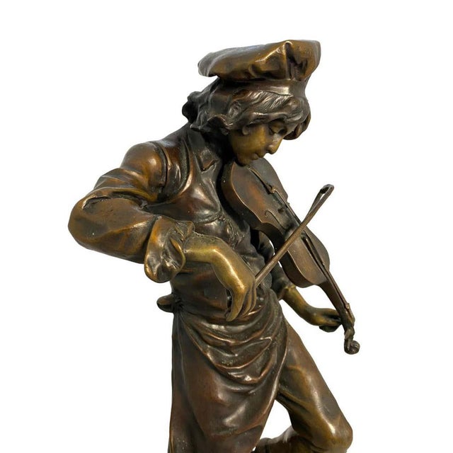 French Lulli Enfant Violin Player Sculpture, 20th-Century For Sale - Image 4 of 10
