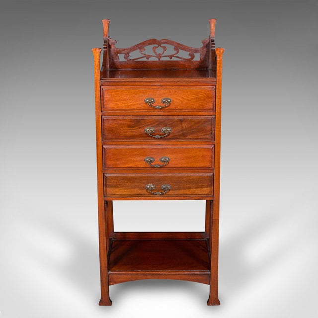 Art Nouveau Antique Fall Front Music Cabinet, English, Art Nouveau, Victorian, After Liberty For Sale - Image 3 of 12