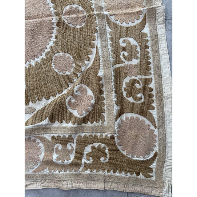 Tashkent Suzani Tablecloth — Vintage Textile For Sale - Image 4 of 10