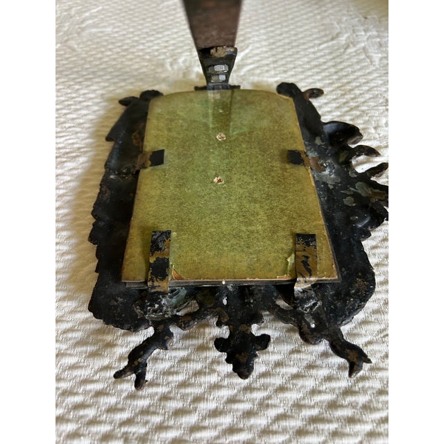 Bronze Antique Bronze Tabletop Picture Frame With Cupid and Harp For Sale - Image 8 of 9