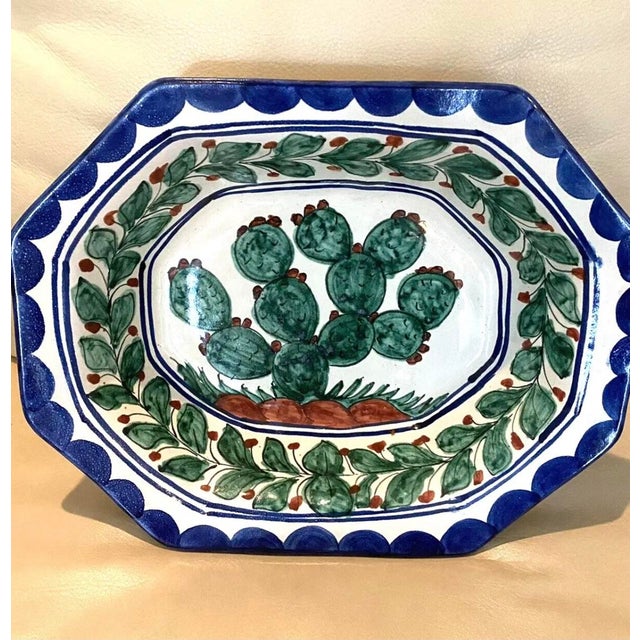 1970s Vintage Cactus Design Talavera 5 Piece Bowl Set For Sale - Image 5 of 9