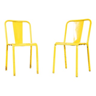 Set of French Tolix T37 Outdoor Dining Chairs For Sale