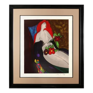 Reclined Nude with Roses, Linda Le Kinff Screen Print
