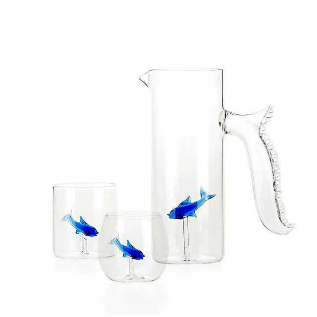 Little Fish Glasses with Rounded Shape from Casarialto, Set of 4 For Sale - Image 3 of 6