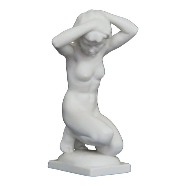 Karl Tutter Hutschenreuther Porcelain After the Bath Nude Woman Figurine For Sale