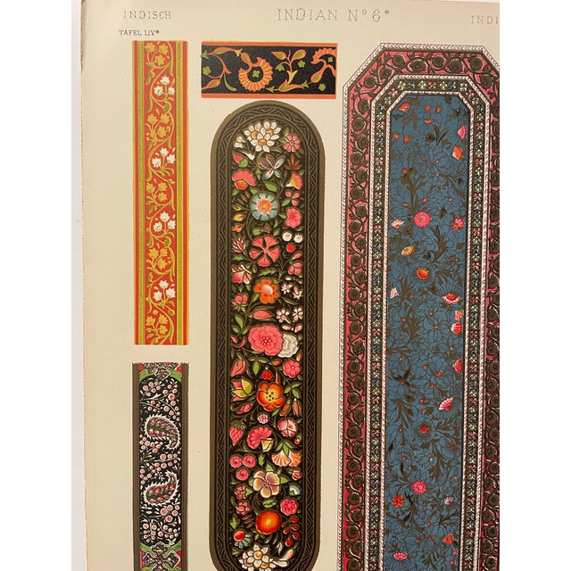 "Indian No. 6" chromolithograph plate from a 1910 printing of Owen Jones (1809-1874) "Grammar of Ornament" the most...