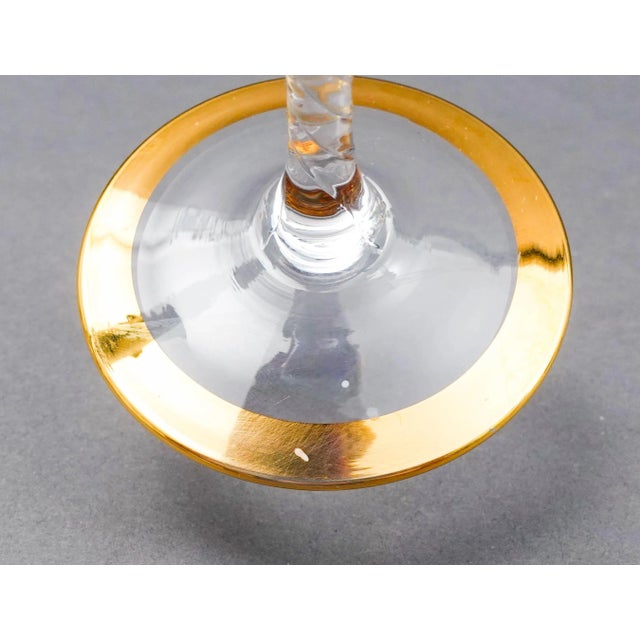 Tre Fuochi Venetian Glass Cobalt Blue 24k Gold Wine Glasses Set of 6 For Sale - Image 10 of 10