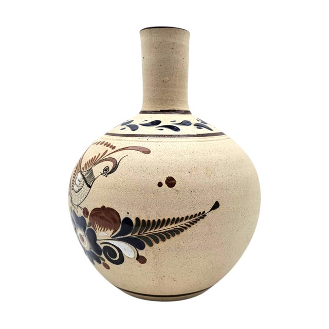 Tonalá Mexican Folk Art Pottery Water Jug With Cup Lid, 12.5 For Sale - Image 4 of 18